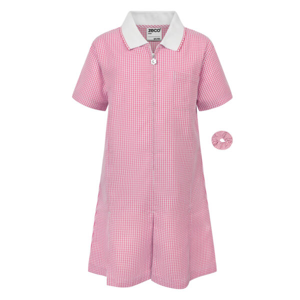 Zeco A-Line Gingham Dress - Pink Thumbnail